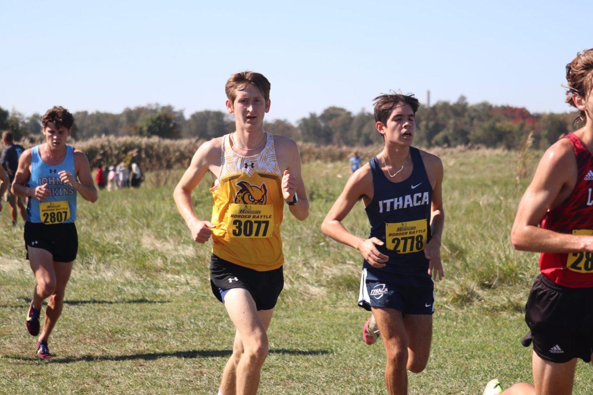 Shane Vostenak runs during the Border Battle. Vostenak was named NJAC Rookie of the Year for men's cross country. Saturday, Oct. 15, 2022. - Photo / Rowan Athletics