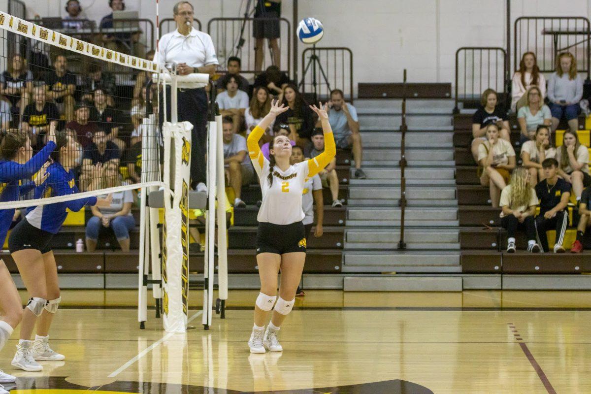 Brooke Adams sets up the ball. Adams leads the team in assists. Saturday, Sep. 10, 2022. - Multimedia Editor / Lee Kotzen