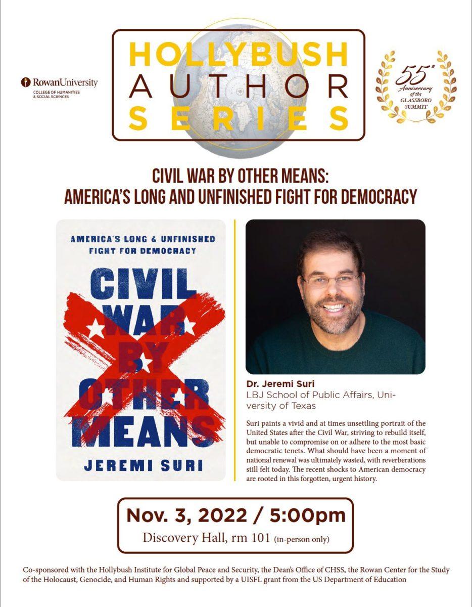 Rowan invites author Jeremi Suri, Ph.D., to talk about his new book. Photo / College of Humanities & Social Sciences at Rowan