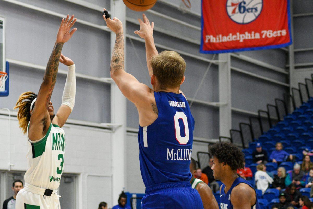 Mac McClung goes for a three. McClung's three in the game on Tuesday night led the Blue Coats to victory. Sunday, Nov. 27, 2022. - Staff Photographer / Tyrese Williams