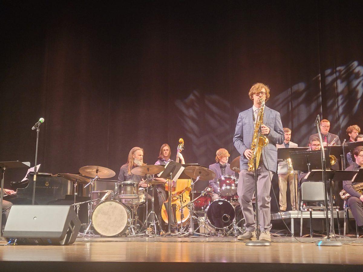 Ethan Eno showcased his talents with a tenor saxophone solo. - Arts & Entertainment Intern / Al Harmon