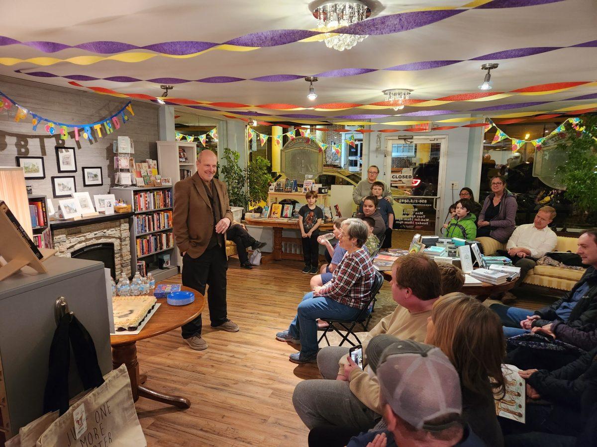 Lacovara discusses the impact of Charles Darwin with guests at Words Matter Bookstore in Pitman, New Jersey. - Editor-in-Chief / Berry Andres