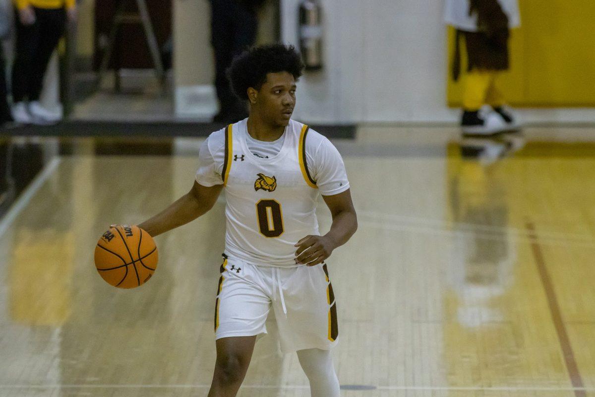 Hafeez Melvin controls the ball. Melvin returned to the Profs on January 11. Wednesday, Jan. 18, 2023. - Multimedia Editor / Lee Kotzen