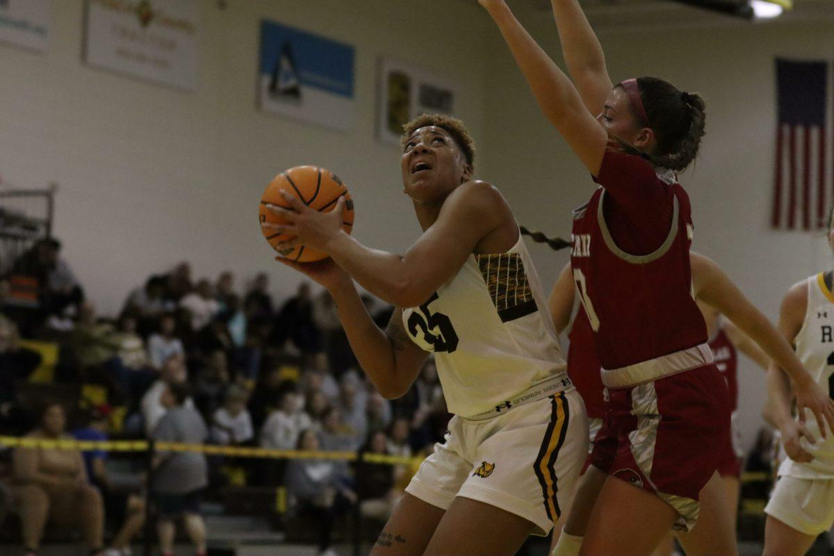 Ayanna Johnson looks to put up a basket. Johnson led the team in steals and blocks against Montclair State. Wednesday, Feb. 15, 2023. - Multimedia Editor / Lee Kotzen