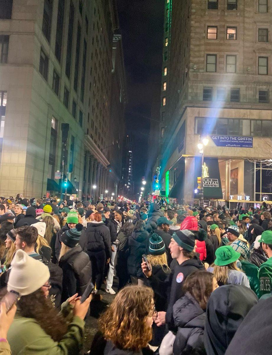 Philadelphia Eagles fans flood the streets of Philly after the Eagles won the NFC Championship on Jan. 29. - Photo / Simone Brooks