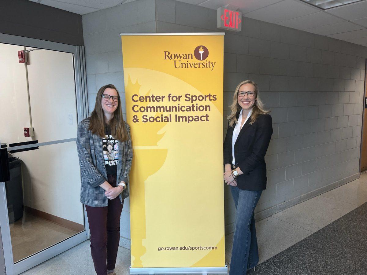 Rowan Professor Kate Harman (left), Sixers play-by-play announcer Kate Scott (right). - Photo / Josh Ayers