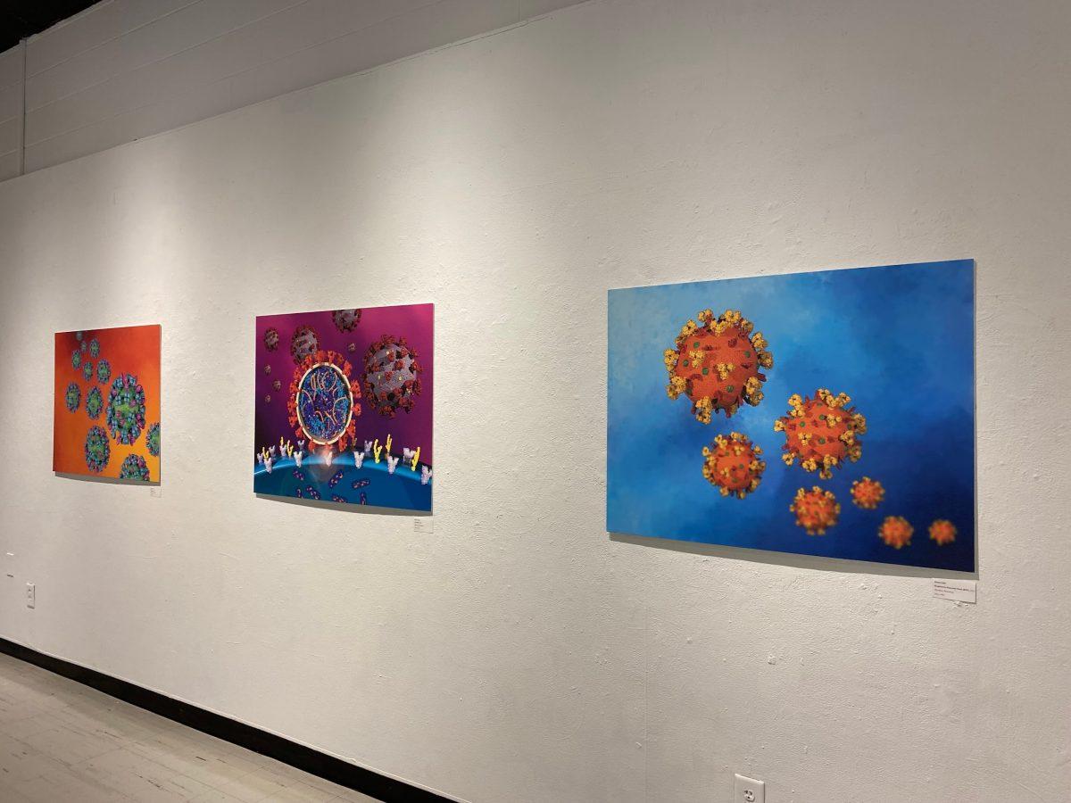 Left to Right: Influenza (2023), Covid-19 (2020),  Respiratory Syncytial Virus (2023) by Diana Lahr. - Staff Writer / Maryela Gallardo 