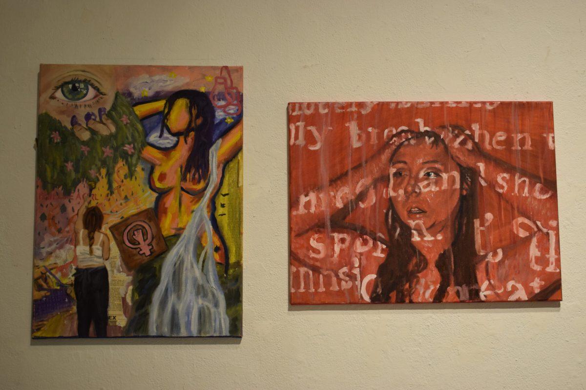 The exhibit featured artwork such as Kaylee Pachana's "Self Portrait" from 2020 and "Claimed" from 2021. - Contributing Photographer / Rianna Moses