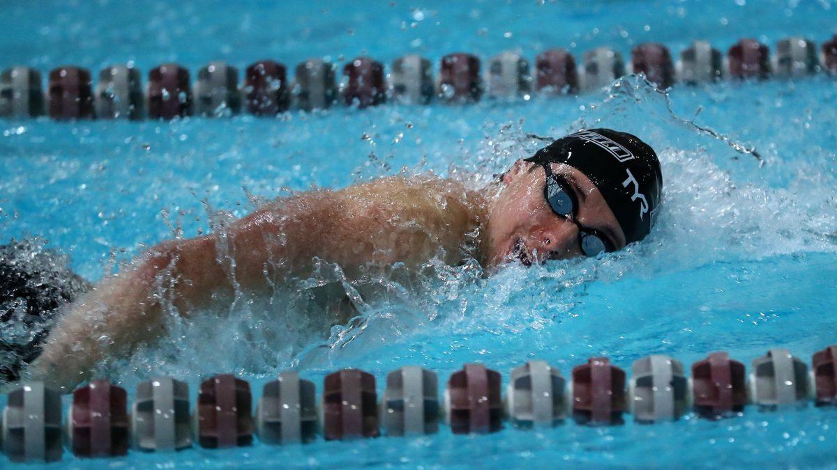 Alex Volin swims in a race. Volin will swim in the 400 and 800 free during the NCAA Division III Championships. - Photo / Rowan Athletics