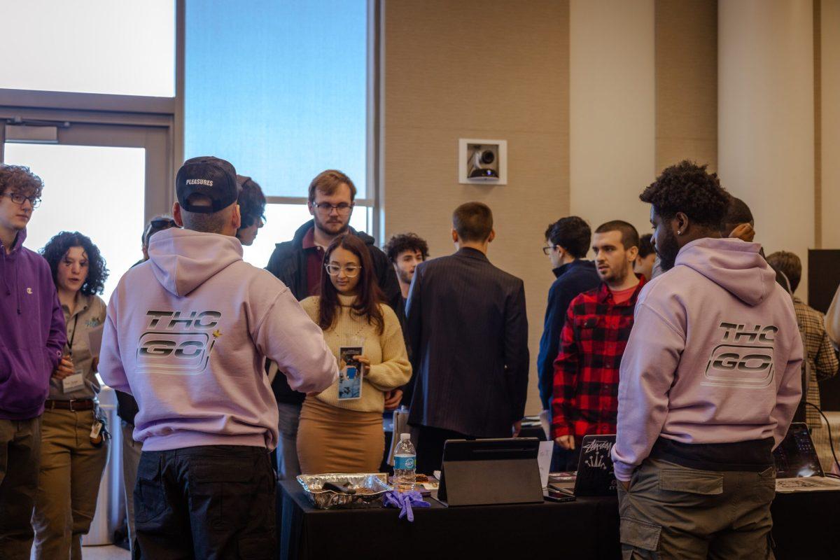 THC Go Co-Founders Jonathan Tecum-Chavez (left) and Kevin Asare (right) presenting their business at the NJ Cannabis Insider Business Conference. - Photo via @__Koriography on Instagram
