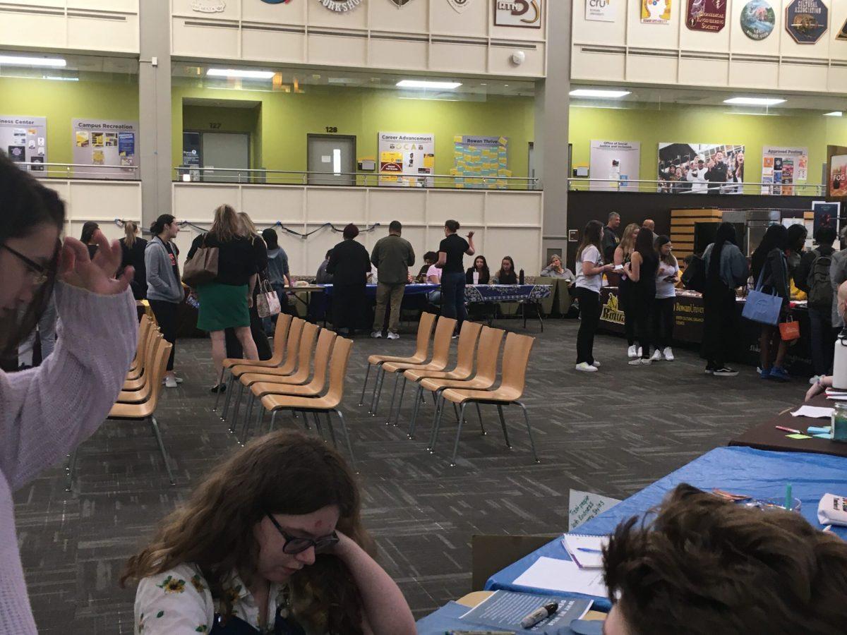 Students gather inside of Chamberlain Student Center for the Take Back the Night event. - News Intern / Abigail Twiford