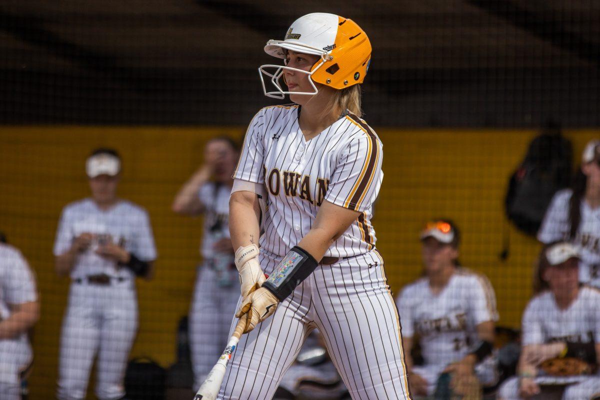 Breanna Bryant gets ready to hit. Bryant recorded two hits and an RBI in the Profs' game one victory. Tuesday, April 4, 2023. - Multimedia Editor / Lee Kotzen