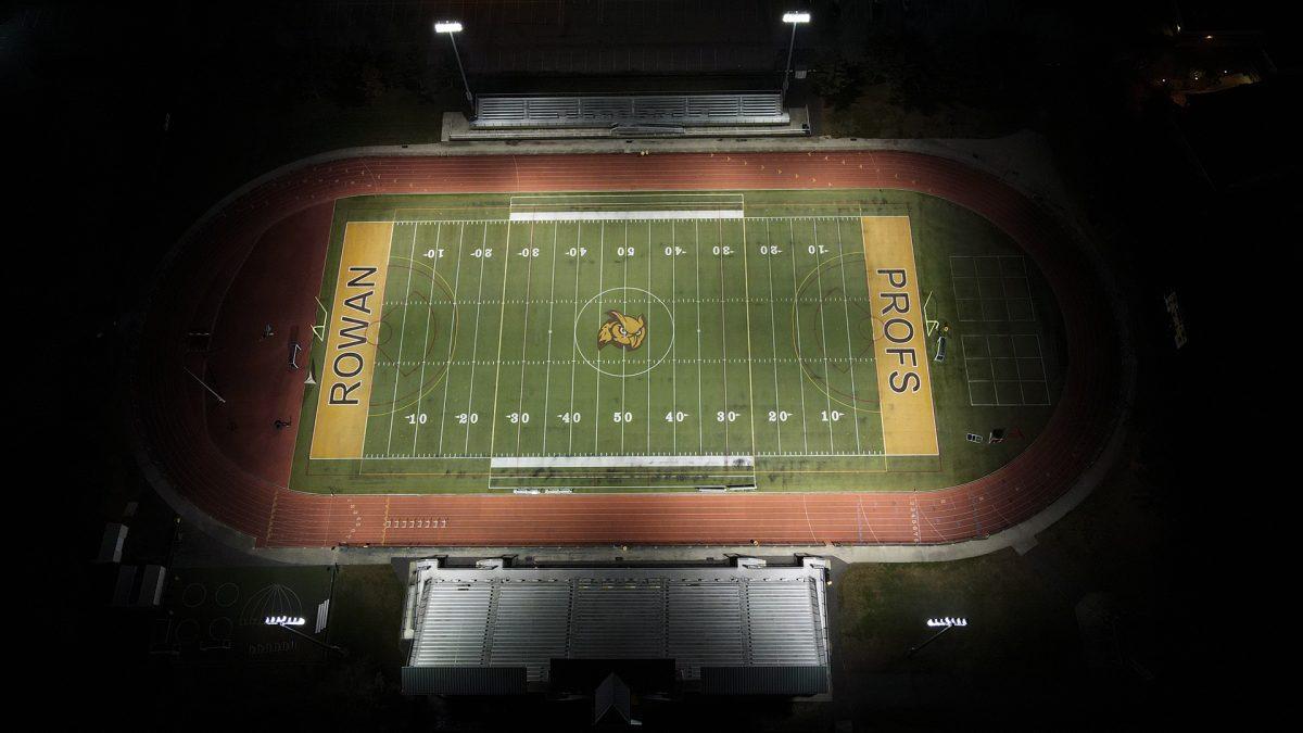 The football field, which is real grass, will be transformed into a multi-purpose turf field that will not only be used by Rowan Athletics but also by Glassboro High School. - Photo via Rowan University