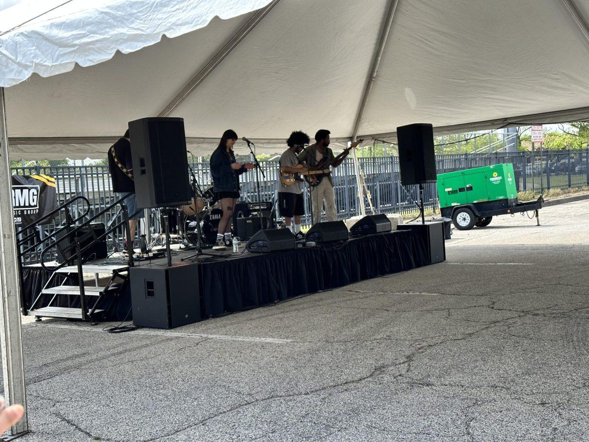 The band Club 27 performs at the Back to the Boro event - Intern / Bryant Lopez