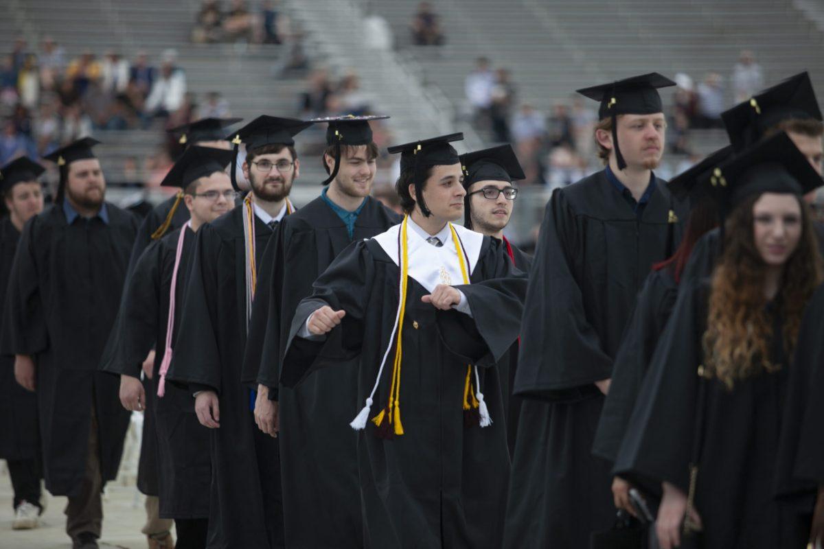 Students at the commencement of Rowan University graduation 2018. - Former Multimedia Editor/ Miguel Martinez