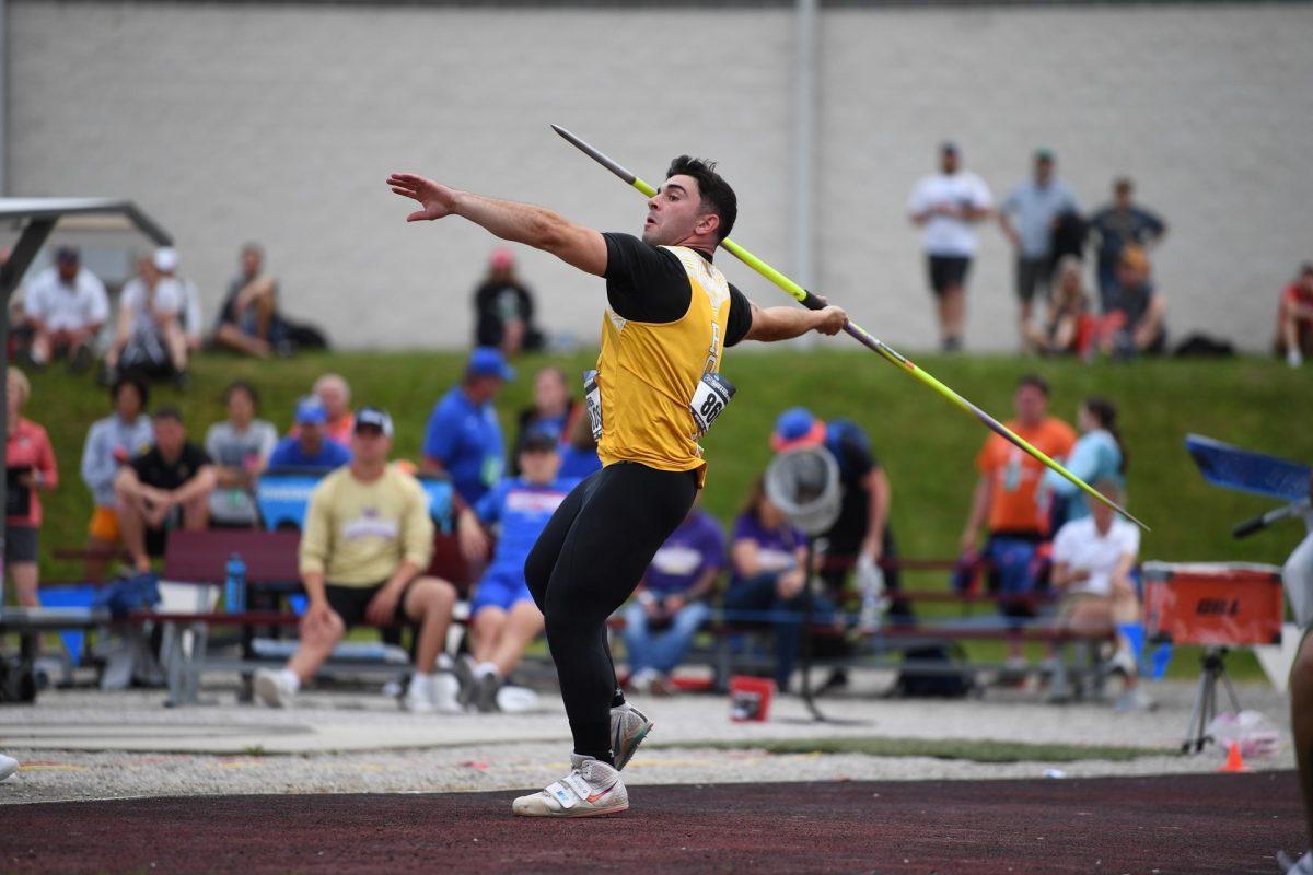 Greg Poloso competes in the javelin. Poloso hit the top mark in all of Division III in the Oscar Moore Invitational. - Photo / Rowan Athletics.