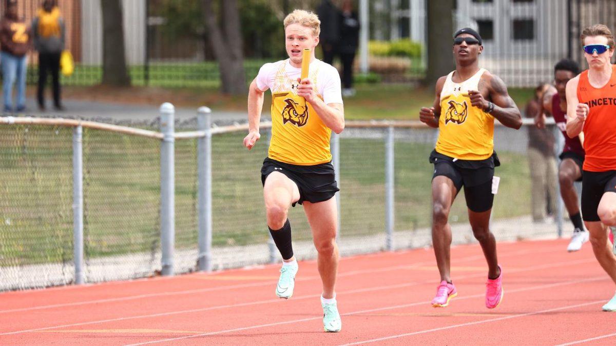 Evan Corcoran runs in the 100 meter. Corcoran ran the second-best time in Division III this season on Saturday, April 22. - Photo via Rowan Athletics