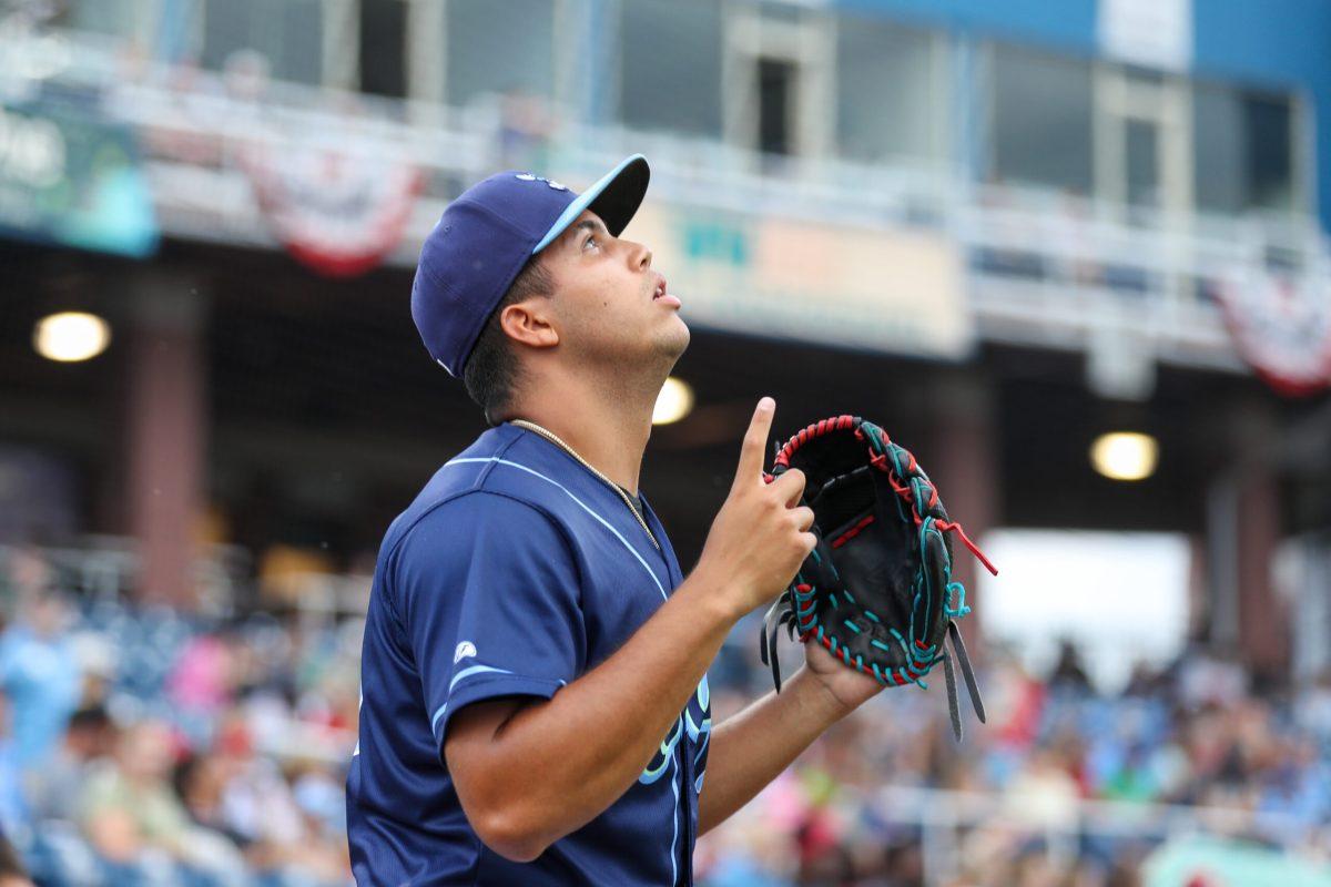 Starter Andry Lara walks out to the mound. Saturday, July 8, 2023. - Staff Photographer / Tyrese Williams