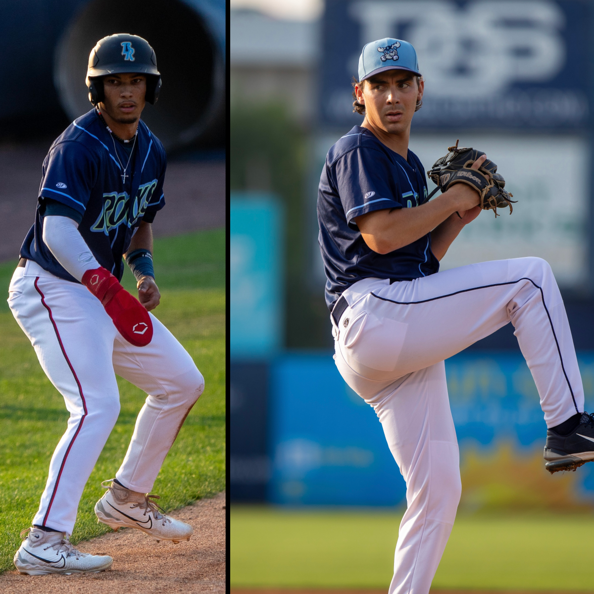 Daylen Lile (left) and Andrew Alvarez (right) played crucial roles in Thursday's win. Thursday, July 20, 2023. - Staff Photographer / Joe Capuyan