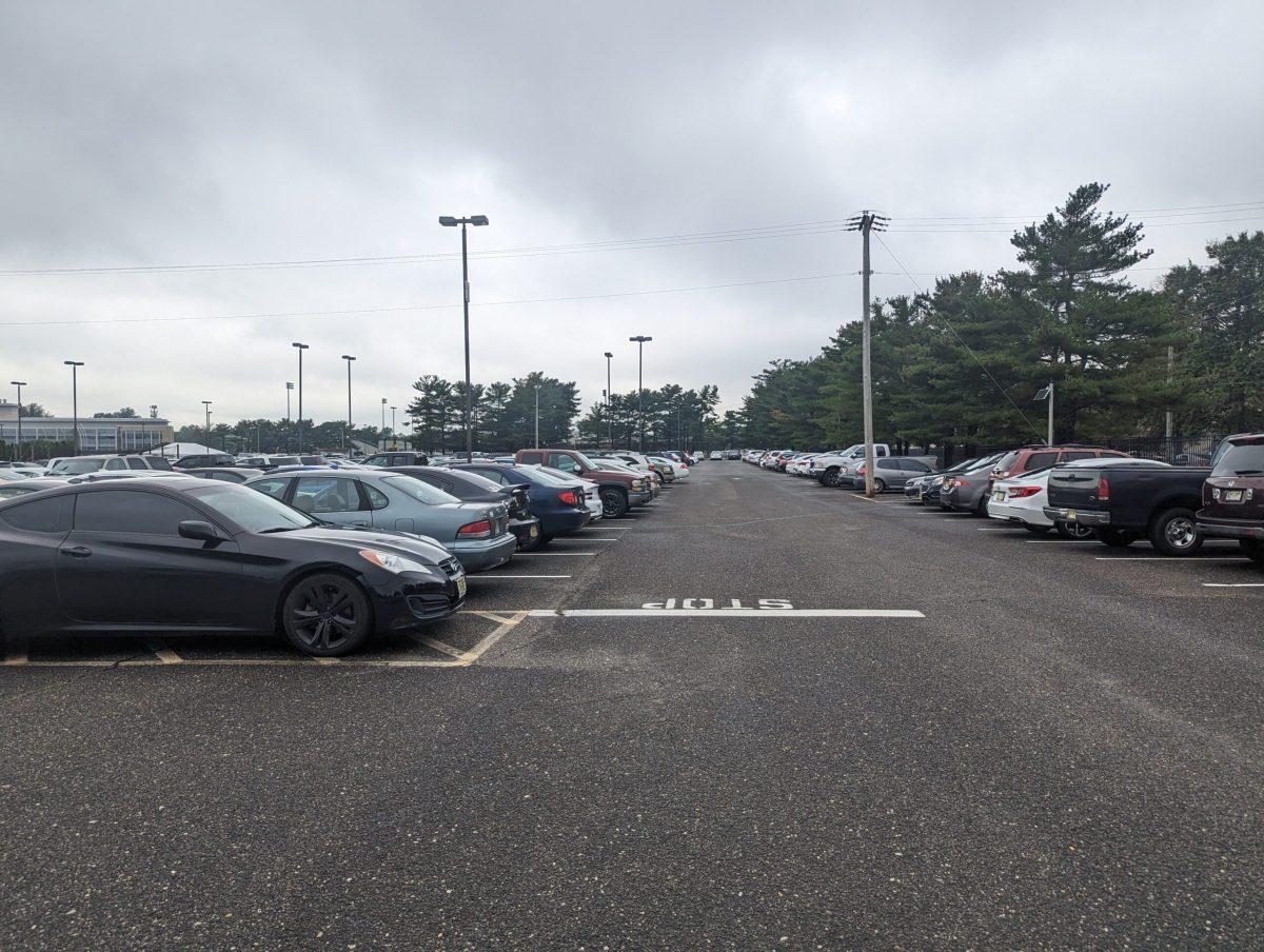 A full Parking Lot B on a rainy Monday afternoon. - Contributor / Khansa Samreen