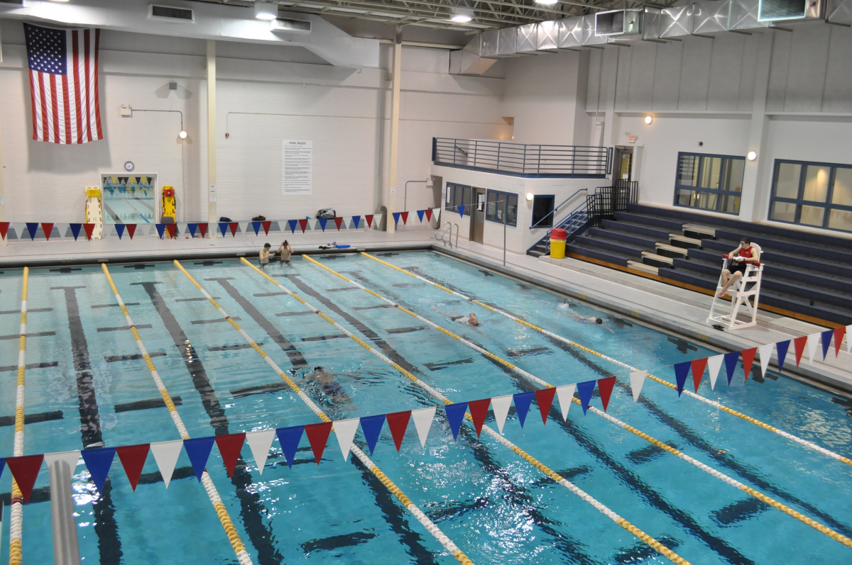 The collegiate size swimming pool, where adult swim lessons take place at The Rowan Recreation Center. - Photo via Rowan