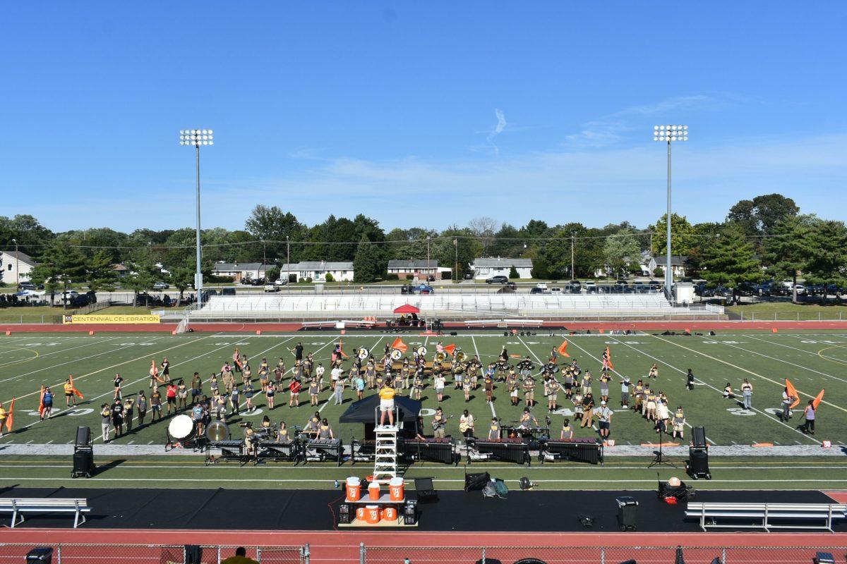 The Pride of the Profs marching band practicing for a Saturday night, Sept. 16 football game. - Contributor / Heath Bernstein