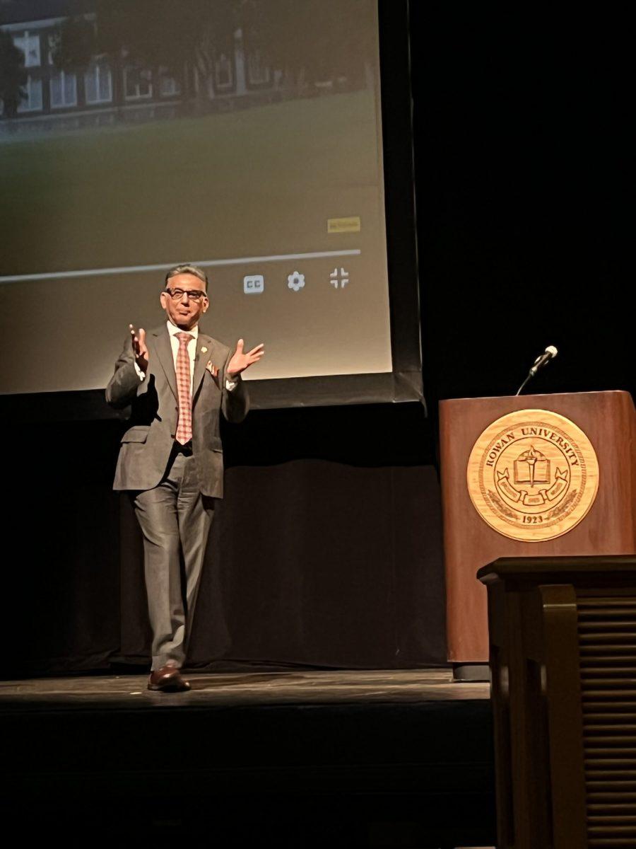 Dr. Ali Houshmand discusses technology, innovation and new projects for the university at this year's University Assembled. - Staff Writer / Anthony DeRosa