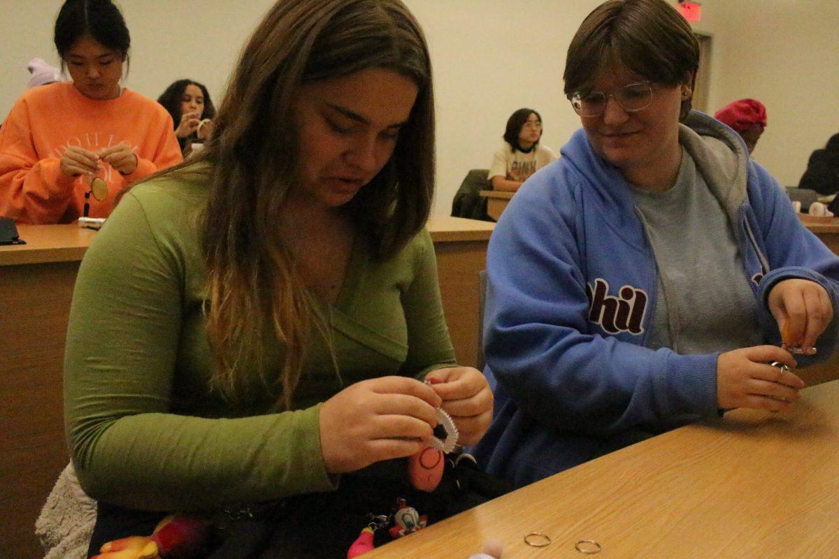 It's On Us members put together self-defense key chains. - Managing Editor / Abigail Twiford