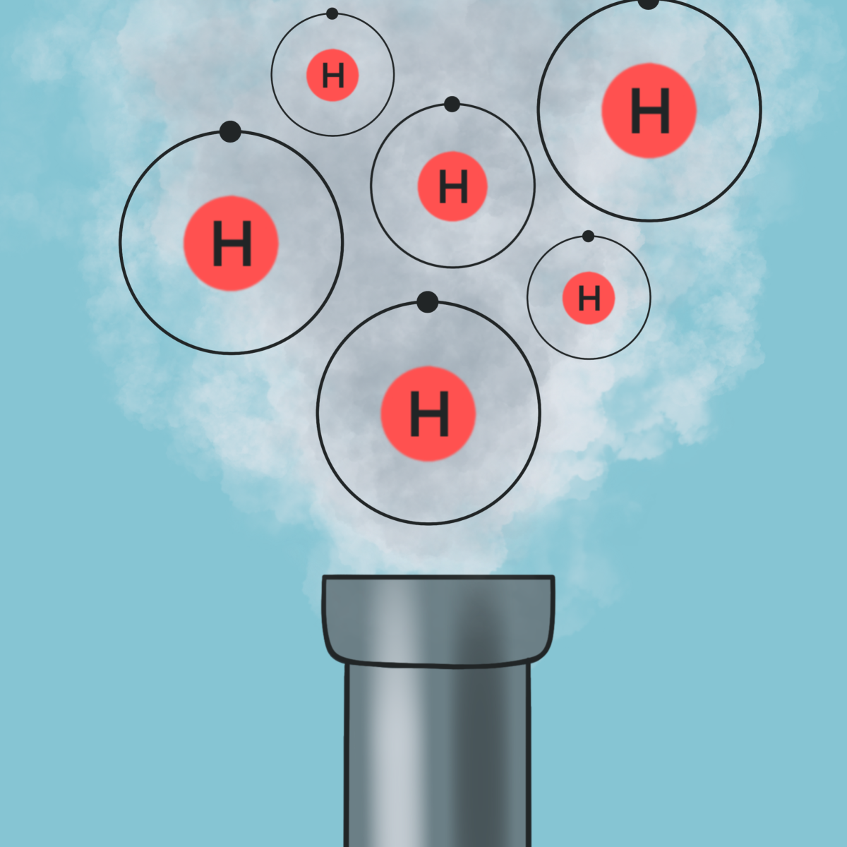 The hub will create green hydrogen, which creates energy by splitting water into its hydrogen and oxygen molecules using solar and wind power, and then harnessing the hydrogen. - Graphics Editor / Julia Quennessen