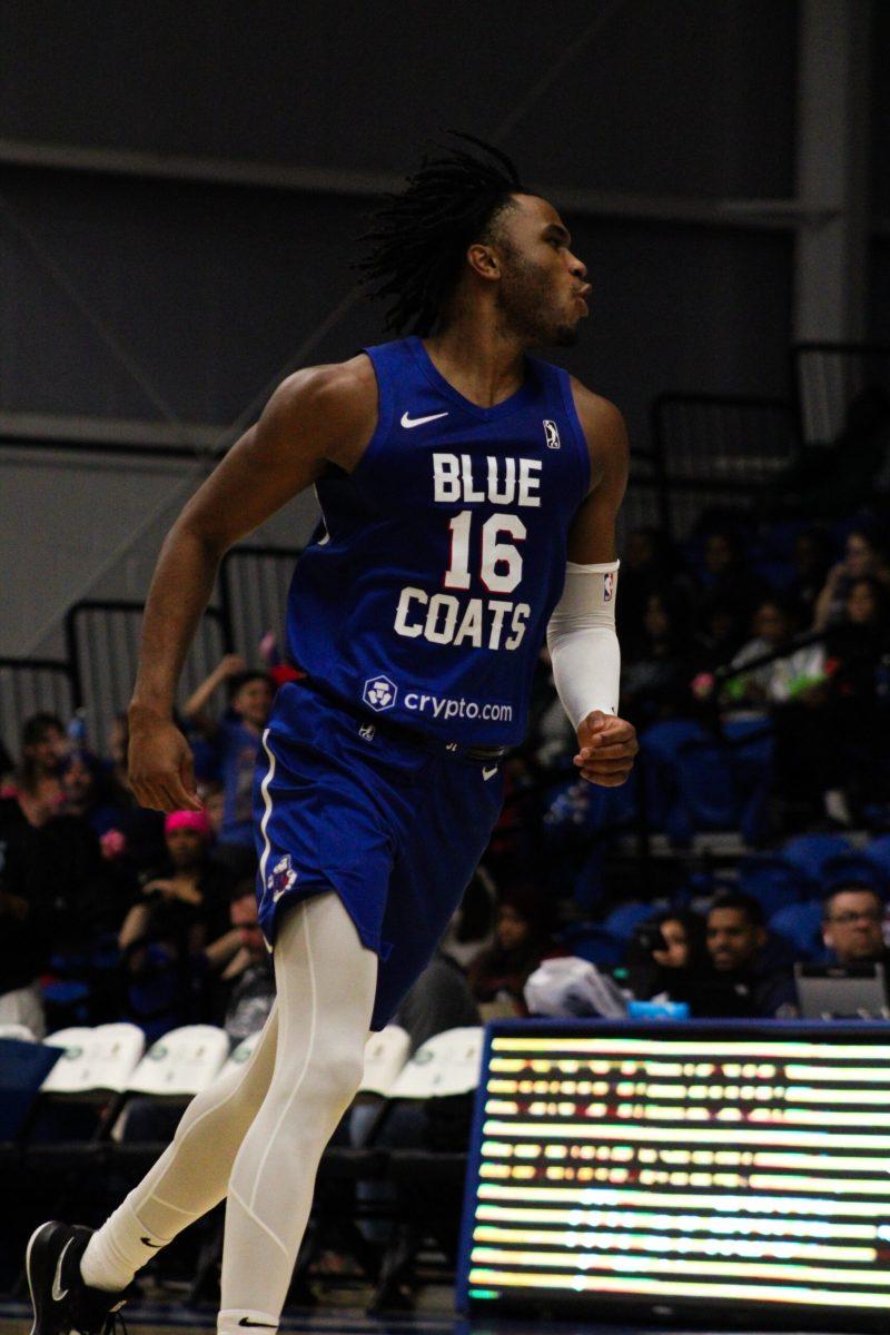 Ricky Council IV celebrates after a bucket. Council scored a season-high 31 points on Wednesday against the Skyhawks. - Photo via Payton Tuorto.