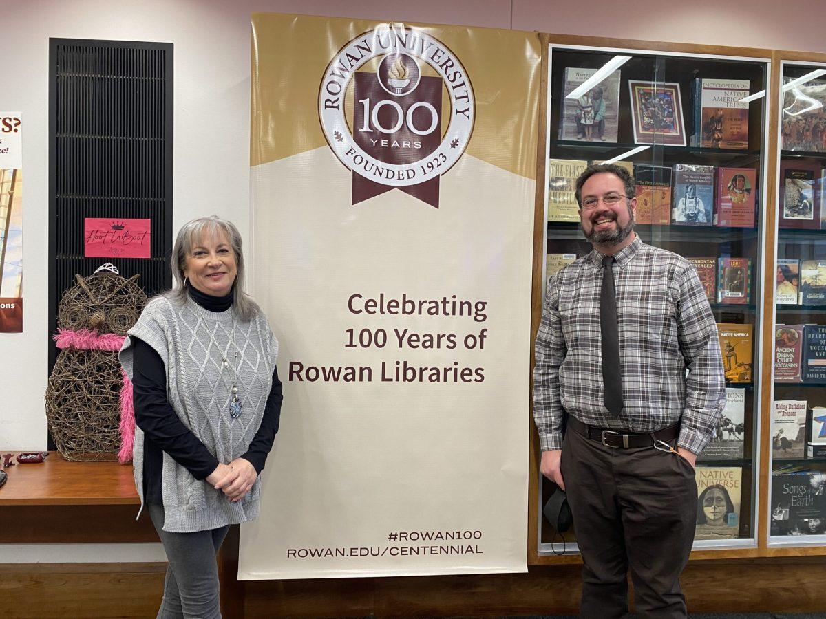 Nancy Demaris and Elliot Brandow are just two members of the Library staff that will greet you at the Library's front desk to assist any student navigating the library and their resources. - Staff writer / Paige Britt