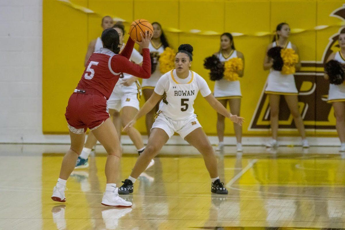 Nicole Mallard defends on the ball. Mallard said she hopes to make an All-Defensive team this season. - Wednesday, Feb. 15, 2023. - Photo via Lee Kotzen