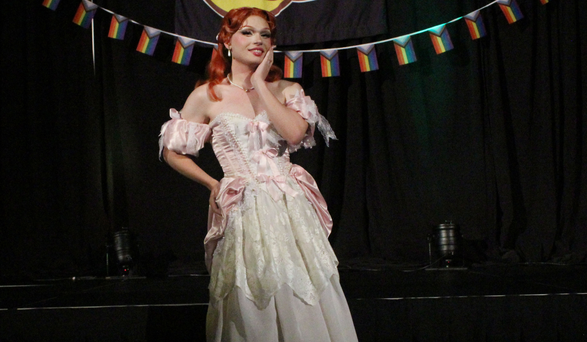 Buttercreme shows off her hand made dress at the Rowan After Hours drag workshop. - Opinion Editor / Sylent Michaels