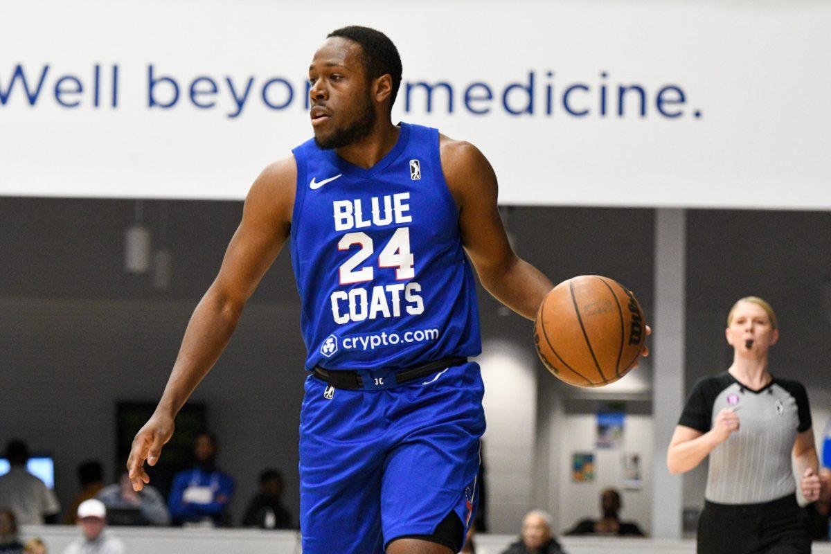 Jared Brownridge takes the ball up the court. Brownridge scored a season-high 18 points against Greensboro. - Tuesday, Mar. 14, 2023. - Photo via Tyrese Williams