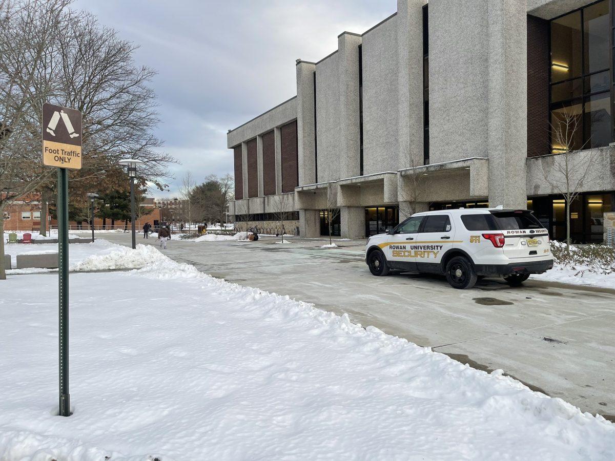 Rowan University Security patrolling outside of Robinson hall before sunset. Security may also be found surrounding residential halls including Holly Pointe Commons and Mimosa hall. - Contributor / Marchella Mazzoni