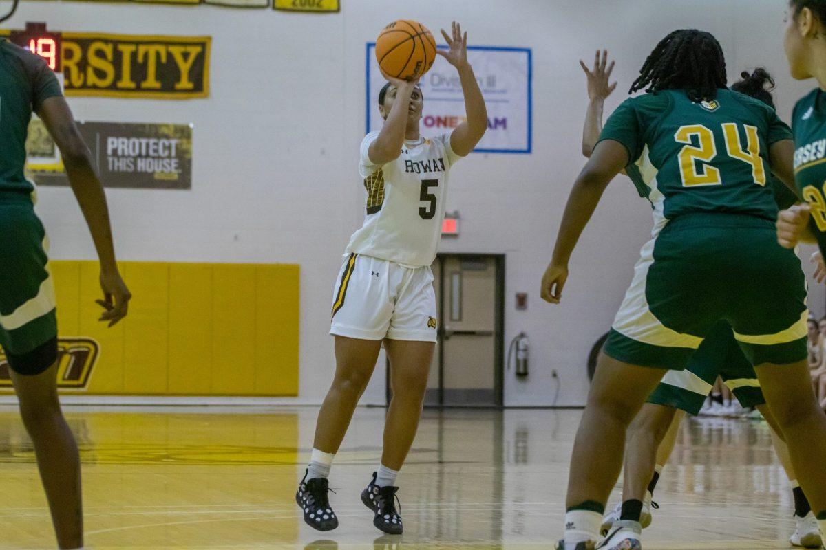 Nicole Mallard rises for a jump shot. Mallard recorded a game-high 20 points in the loss to Ramapo. - Wednesday, Jan. 4, 2023. - Photo via Lee Kotzen