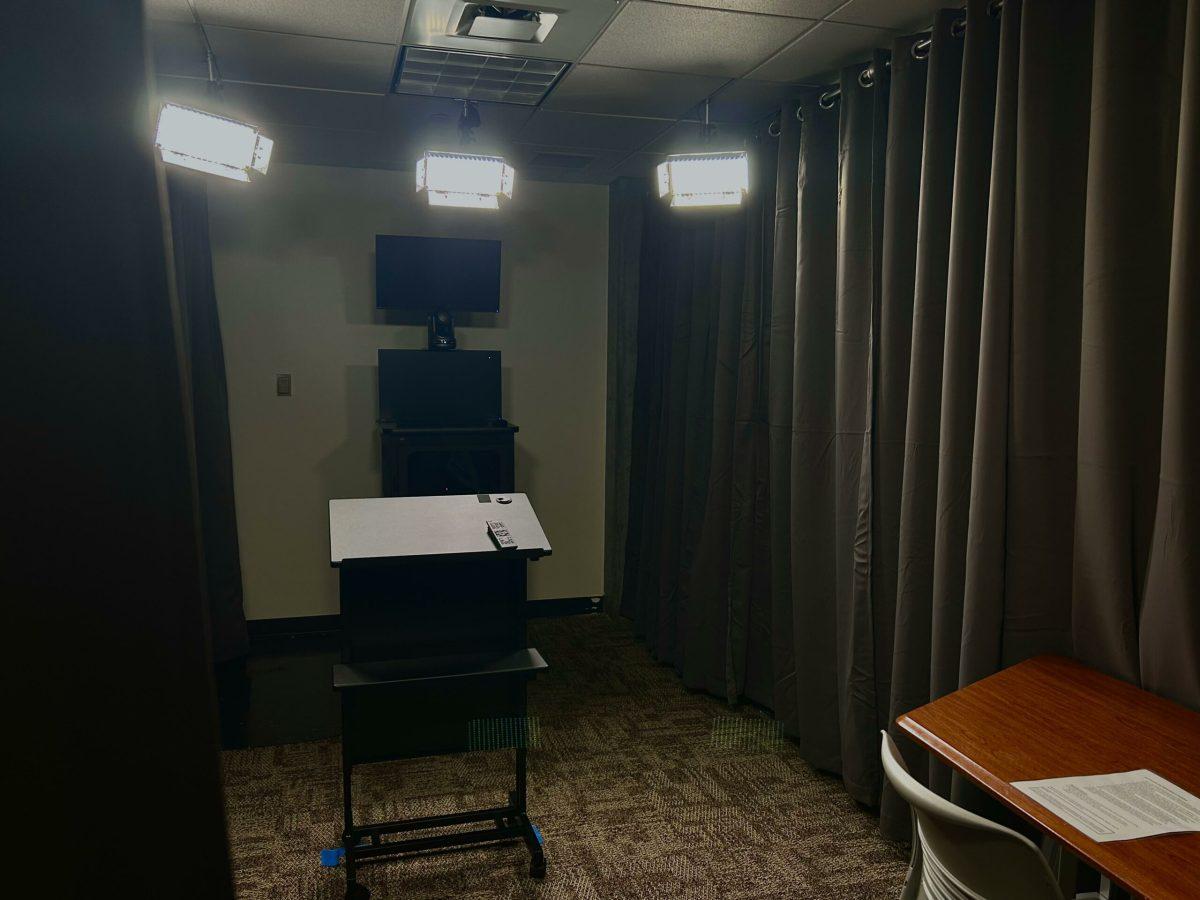 The recording booth is now open on the second floor of the Campbell Library, for students to create audio and visual projects. - Staff Writer / Maryela Gallardo