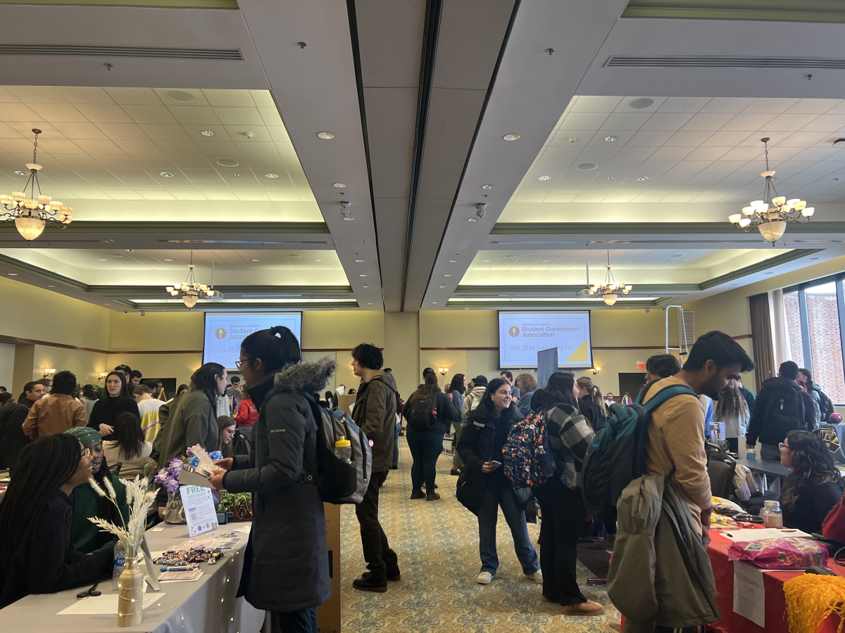 Students browse tabling organizations at the SGA's Spring Organization Fair. - Contributor / Sophia Fandino