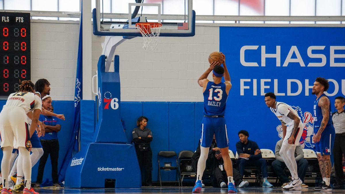 Darius Bazley shoots a free throw. Bazley recorded 22 points and 11 rebounds in the win against the Gold. - Thursday, Feb. 22, 2024. - Photo via Payton Tuorto