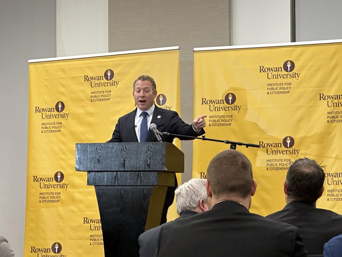 Josh Gottheimer speaks at Rowan University as a part of RIPPAC's Speaker Series. - Productions Editor / Sarah Shockey