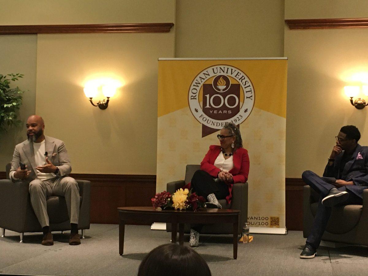 Trymaine Lee, Alicia Monroe and Michael Nash discuss race and economics during the 19th Annual Rosa Parks Scholarship Luncheon. - Managing Editor / Abigail Twiford