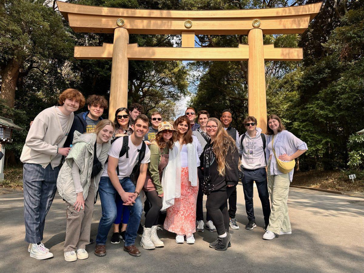 Fisher with other students in Japan for the study abroad trip in Spring of 2023. - Photo via Riley Fisher