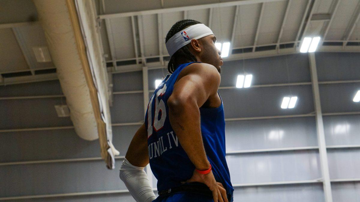 Ricky Council IV stands in the corner. Council recorded 27 points and six rebounds in the loss. - Monday, March 11, 2024. - Photo via Payton Tuorto