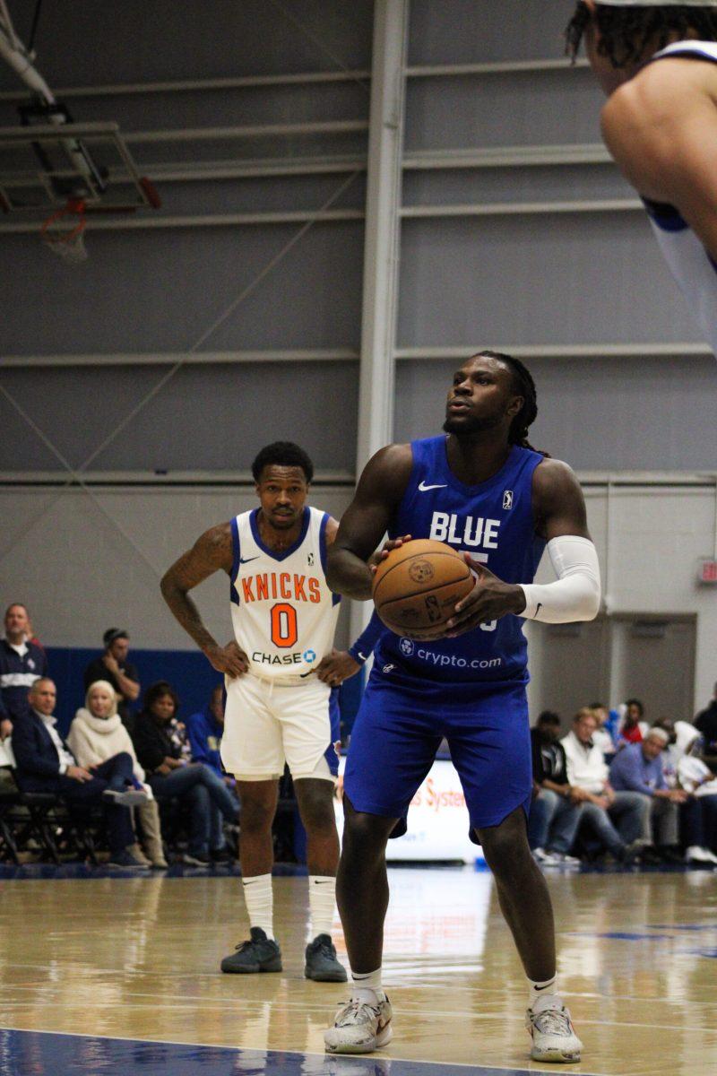 Chris Clarke at the free-throw line. The 28-year-old scored 17 points and dished out six assists off the bench in Saturday's loss. - Friday, Nov. 10, 2023 - Photo via Payton Tuorto