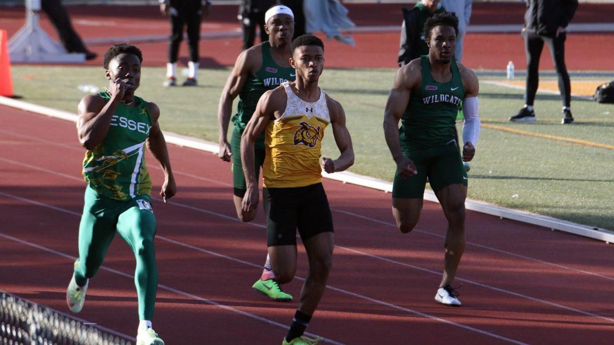 Amara Conte hustling down the track. Conte has been a driving force for Rowan during the spring season. - Photo via Rowan Athletics