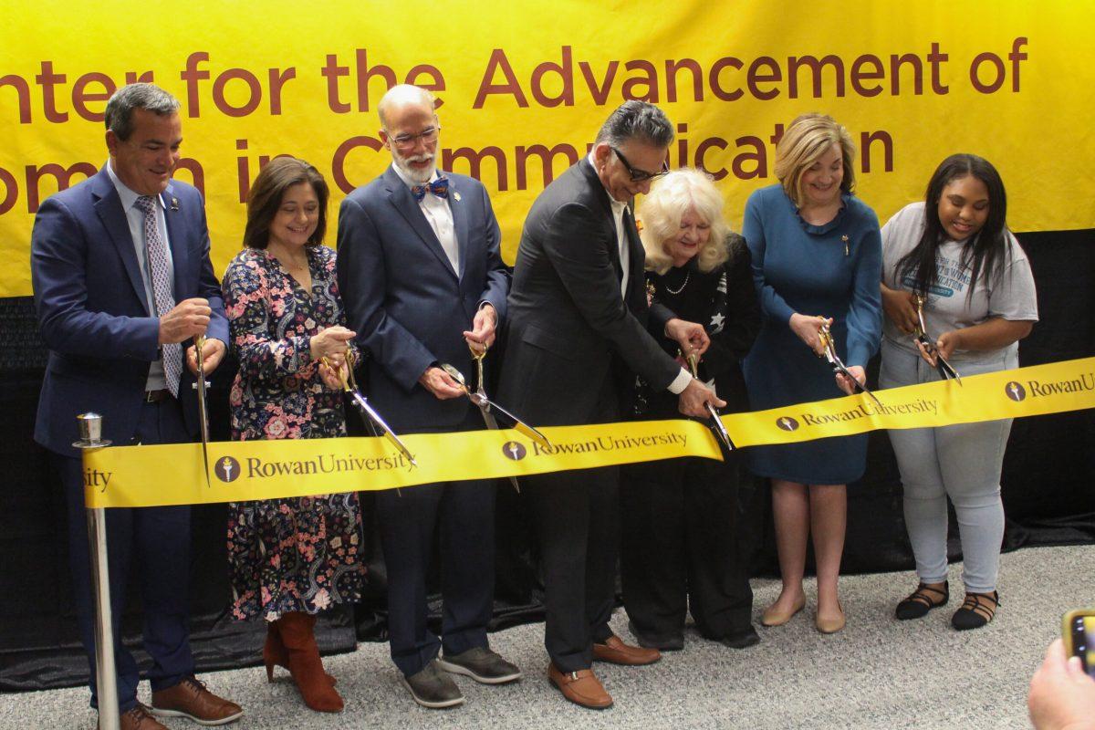 President Ali Houshmand and Dr. Lillian Lodge Kopenhaver cut the ribbon to open the Kopenhaver Center for the Advancement of Women in Communication Suite. - Contributor / Gavin Schweiger