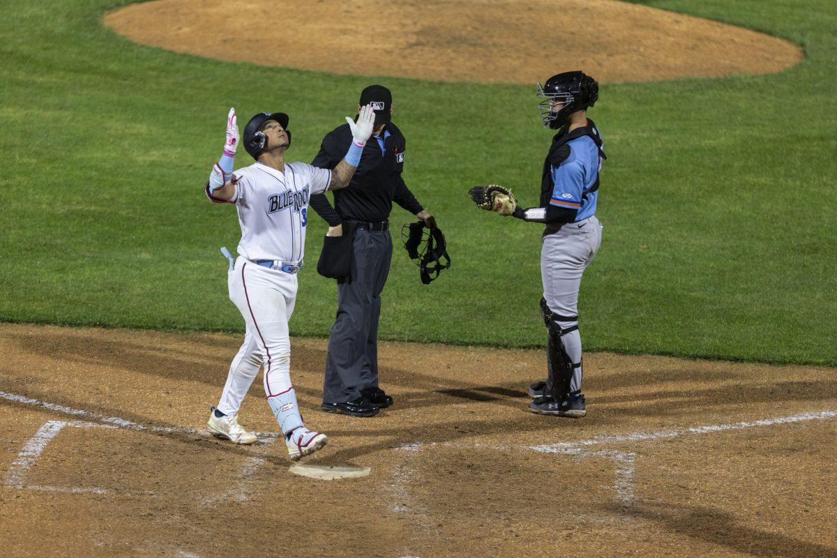 Maxwell Romero Jr. celebrates after crushing his third home run of the year. - Tuesday, May 14, 2024 / Photo via Ryan Griffith