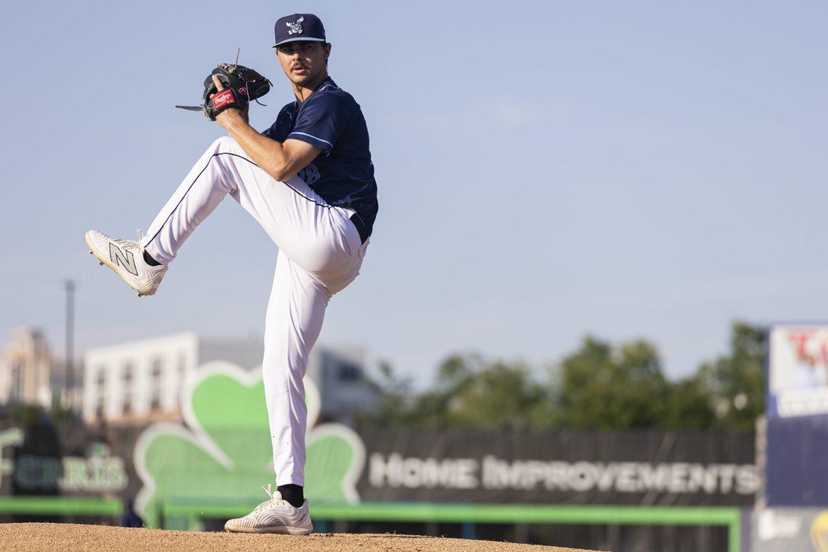 Riley Cornelio gets ready to deliver the pitch. Cornelio allowed two runs in five innings. - Wednesday, June 19, 2024. / Photo via Ryan Griffith