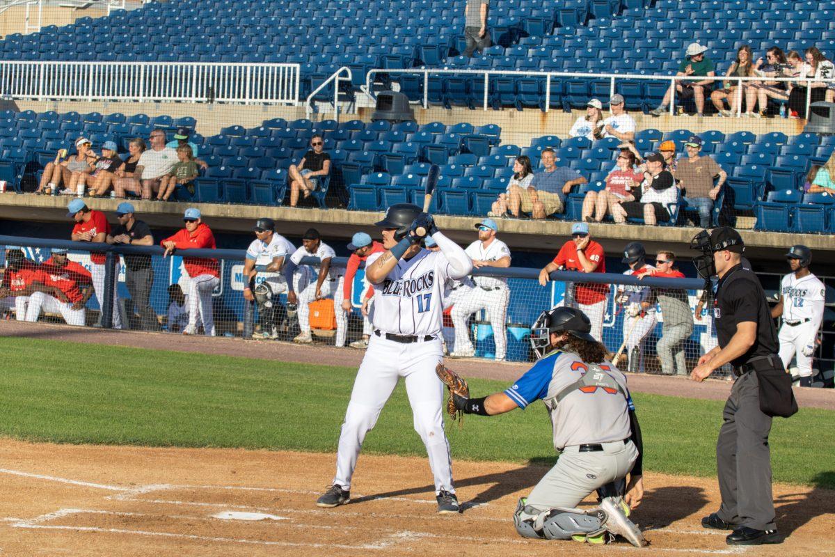 Joe Naranjo stands in the batters box. Naranjo drove in one of the team's two runs on Saturday. - Thursday, June 20, 2024. / Photo via Payton Tuorto