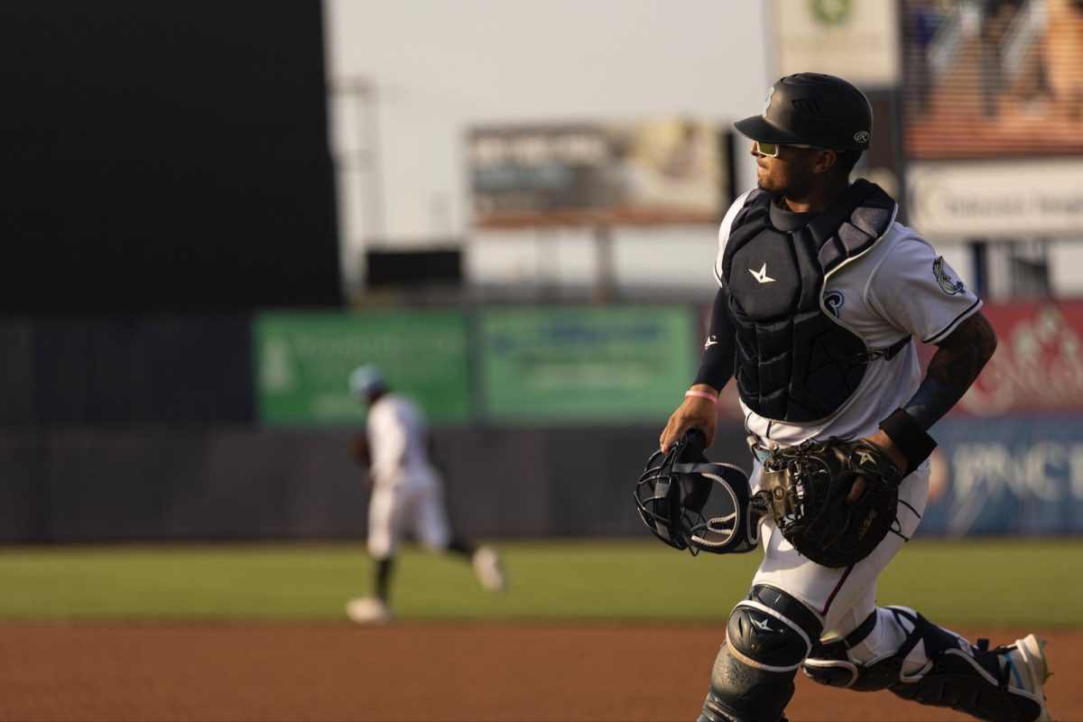 Maxwell Romero Jr. heads back to the dugout. The 23-year-old blasted his seventh home run of the season on Friday, July 26. - Photo via @WilmBlueRocks on X